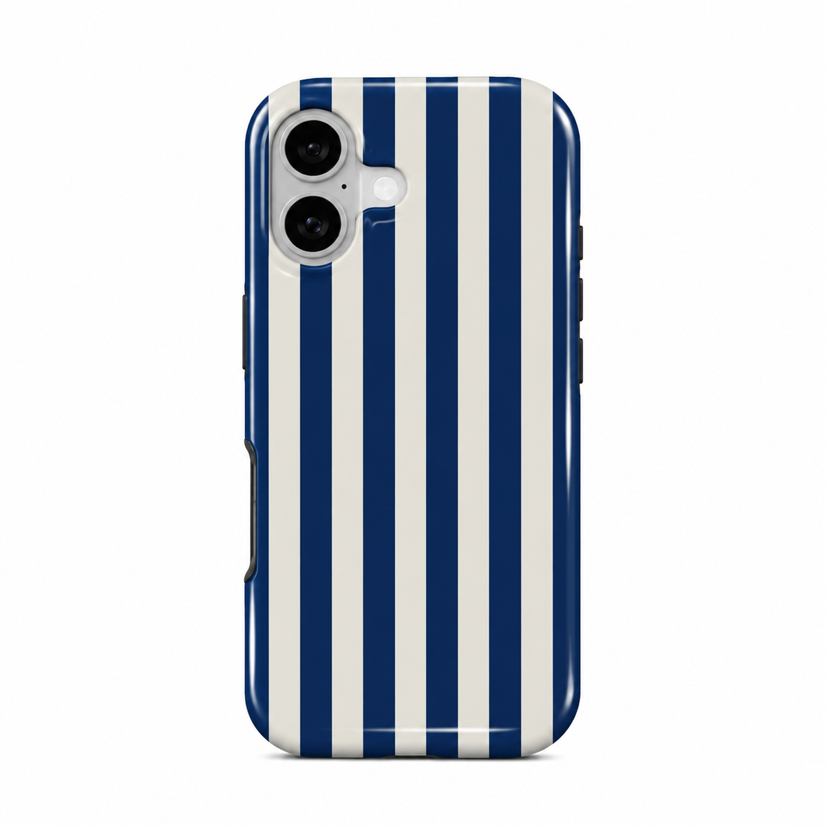 Retro Stripe Gloss Case - Navy Blue