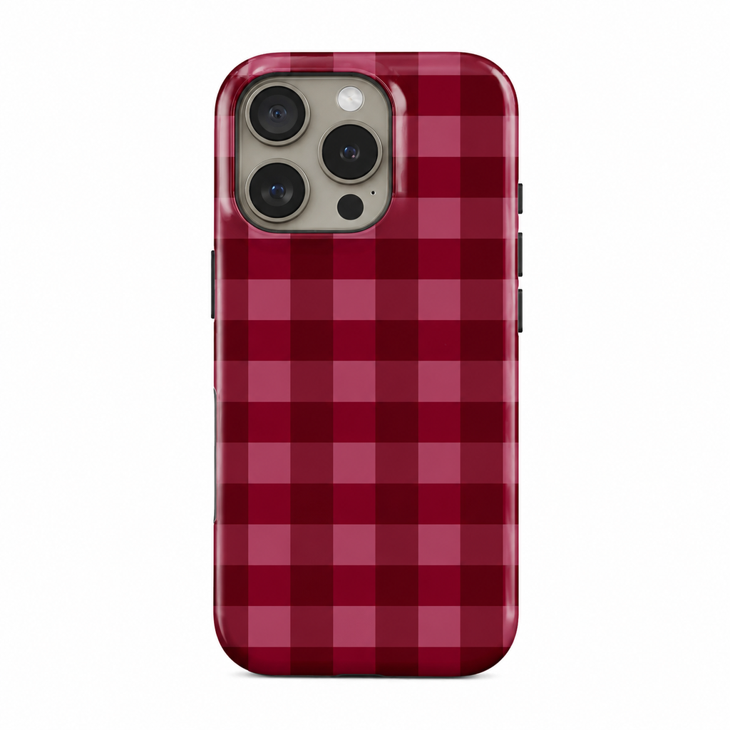 Cherry Checkered Glossy Phone Case