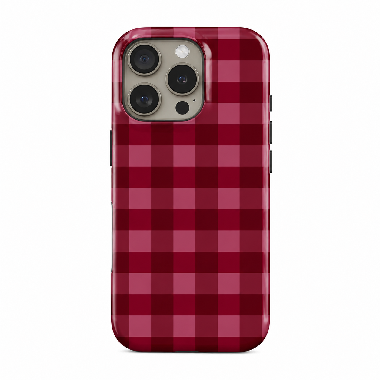 Cherry Checkered Glossy Phone Case