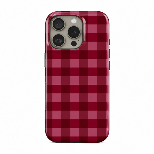 Cherry Checkered Glossy Phone Case