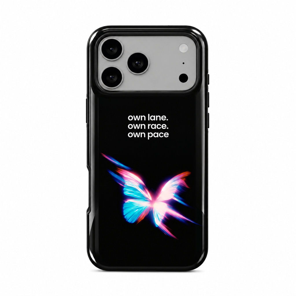 Own Your Pace – Neon Butterfly Case